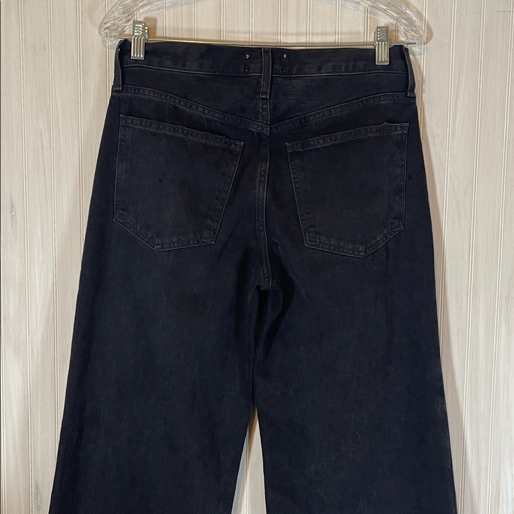 Agolde Clara Wide Leg High-Rise Jeans in Washed Black - Picture 5 of 8